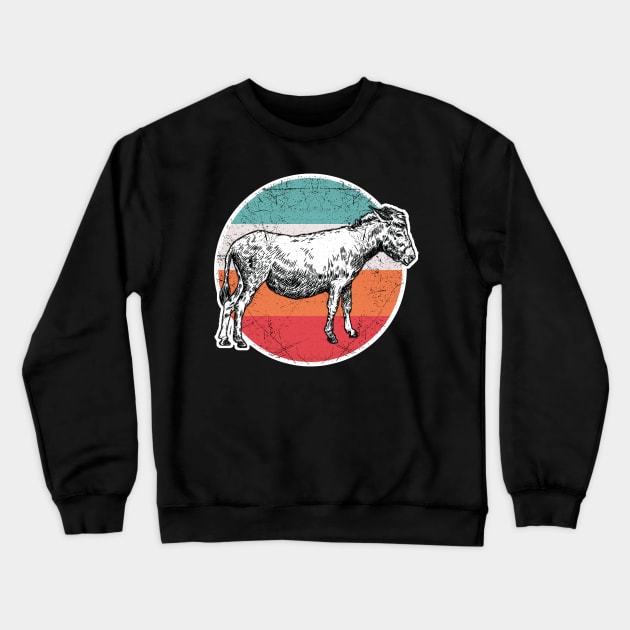 Vintage Retro Donkey Crewneck Sweatshirt by aaltadel